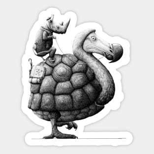 dodo met neushoorn Sticker